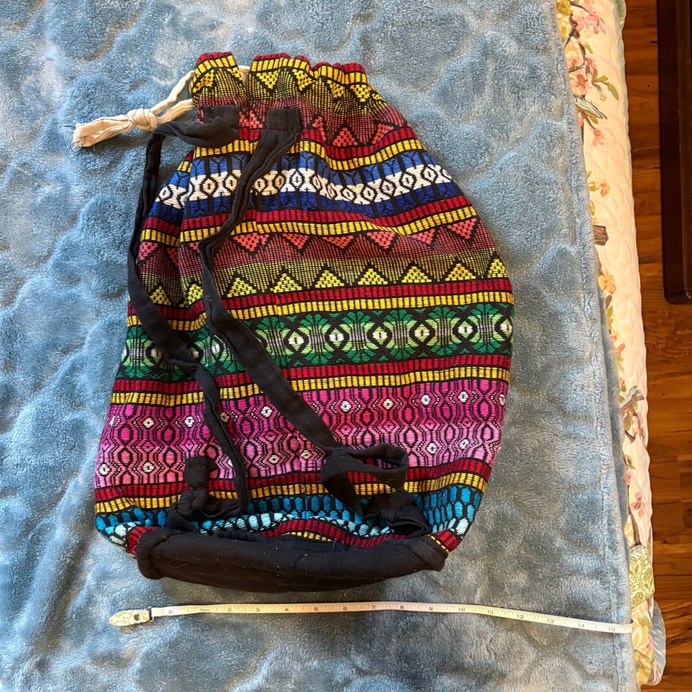 Colorful Boho Geometric Drawstring Backpack - image 3